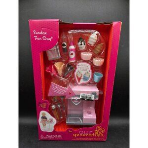 Our Generation Sundae Fun Day Doll Playset Pink Ice Cream Machine For 18" Dolls